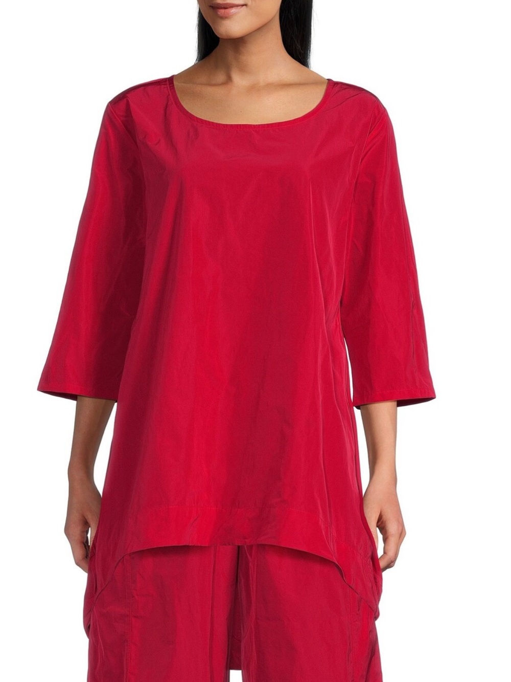 Bryn Walker Memory Crunch Round Neck 3/4 Sleeve High-Low Tunic women’s 2X
